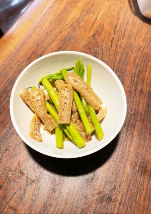 茹でアスパラと刻み揚げ麺つゆ浸し-レシピのメイン写真