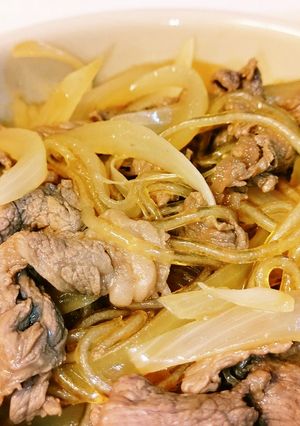 我が家の丼 玉ねぎ多め牛丼、春雨入り。-レシピのメイン写真
