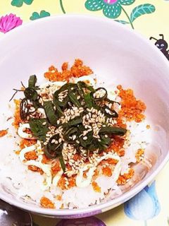 鮭めんたいの丼ご飯-レシピのメイン写真