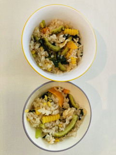 コーンで苦味を抑えたゴーヤ炊き込みご飯-レシピのメイン写真