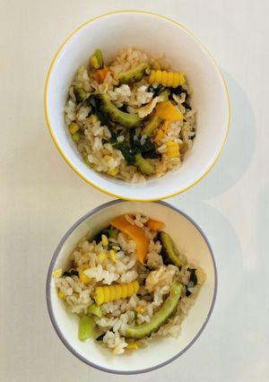 コーンで苦味を抑えたゴーヤ炊き込みご飯-レシピのメイン写真