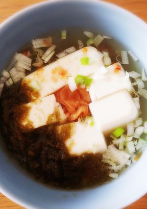 レンジで簡単！ヘルシーなあったか梅豆腐♡-レシピのメイン写真