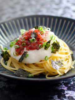梅くらげとろろパスタ ごま油風味-レシピのメイン写真