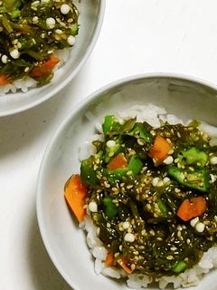 混ぜるだけ!めかぶとオクラのネバネバ丼-レシピのメイン写真