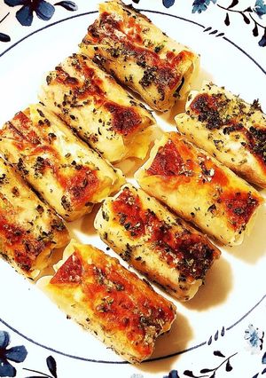 簡単余った餃子の皮で♪ちくわチーズ磯辺-レシピのメイン写真