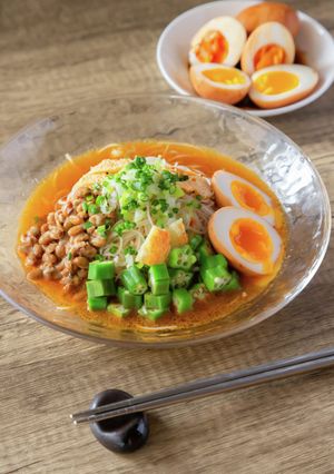 麻辣冷やしビーフン ～本格煮玉子添え～-レシピのメイン写真