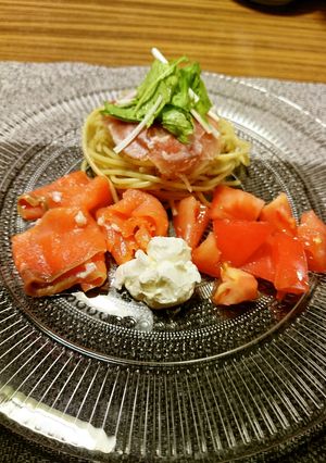 ヨウサマの減塩セブンのバジル生ハムパスタ-レシピのメイン写真