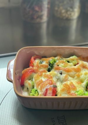 夜食限定トマトとブロッコリーのチーズ焼き-レシピのメイン写真