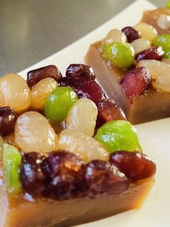 甘納豆のかんたん黒糖水無月-レシピのメイン写真