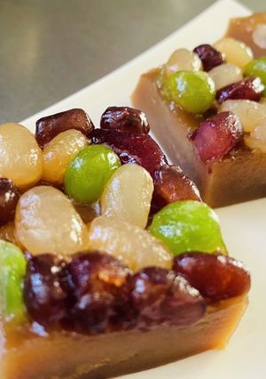 甘納豆のかんたん黒糖水無月-レシピのメイン写真