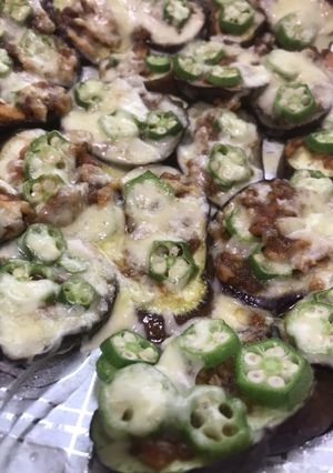 おくらのせカレーなすピザ-レシピのメイン写真