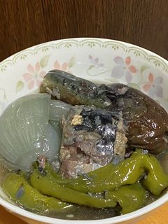 茄子&ピーマンとサバ缶の煮浸し-レシピのメイン写真