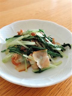 水菜とベーコンのシンプル炒め-レシピのメイン写真