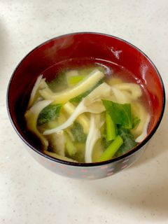 まいたけ 小松菜 油揚げの味噌汁^^-レシピのメイン写真
