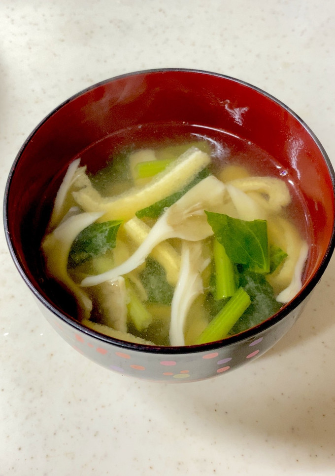 まいたけ 小松菜 油揚げの味噌汁^^-レシピのメイン写真