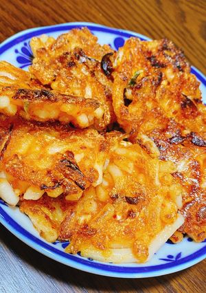ズボラうどんアレンジ キムチモチモチ焼き-レシピのメイン写真