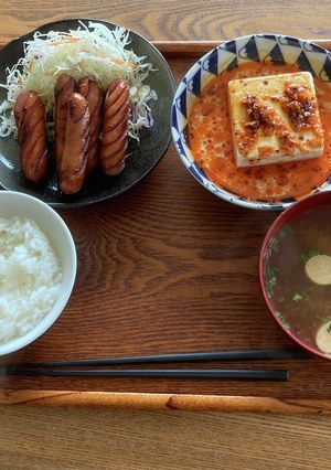 超簡単！ウィンナー塩胡椒炒め定食-レシピのメイン写真