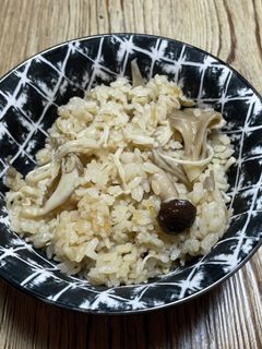 麦飯で三種のキノコご飯-レシピのメイン写真