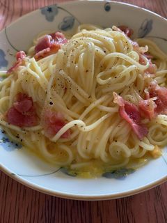 スープの素で☆カルボナーラ風そうめん-レシピのメイン写真