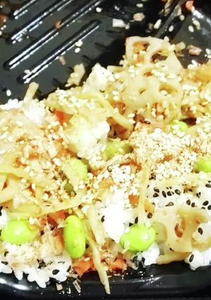 “混ぜご飯丼”枝豆ごぼう人参れんこん金平-レシピのメイン写真