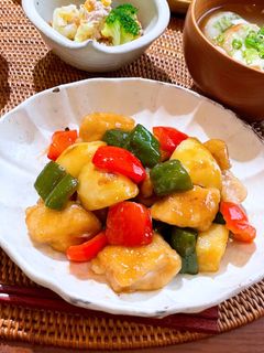 鶏むね肉と彩り野菜の甘酢炒め♩-レシピのメイン写真