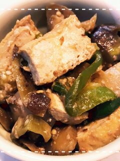 簡単!厚揚げとなすとピーマンのみそ炒め-レシピのメイン写真