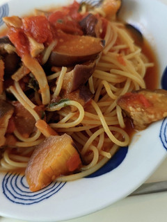 ナスとしいたけのトマトパスタ。-レシピのメイン写真