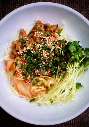 納豆キムチの腸活ダイエットキャベツサラダ-レシピのメイン写真