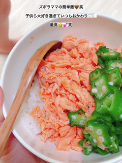 簡単鮭とオクラ丼-レシピのメイン写真