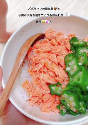 簡単鮭とオクラ丼-レシピのメイン写真