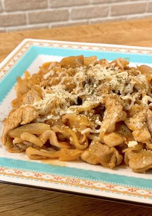 豚肉と玉ねぎのハニーケチャップ炒め-レシピのメイン写真