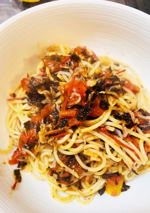 海苔とじゃこのトマトパスタ-レシピのメイン写真