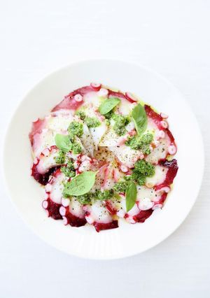 【タコのカルパッチョ（バジルソース）】-レシピのメイン写真