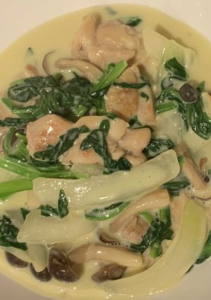 ♡チキンとキノコほうれん草のクリーム煮♡-レシピのメイン写真