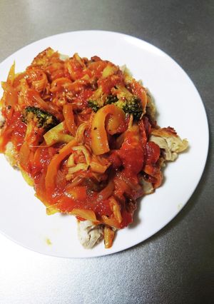 鶏肉野菜たっぷりトマトソースかけ-レシピのメイン写真