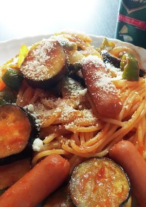 なすとソーセージのスパゲティ-レシピのメイン写真