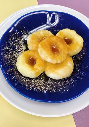2色のお月見へそもち-レシピのメイン写真