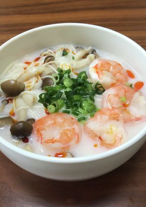 アーモンドミルクの温そうめん-レシピのメイン写真