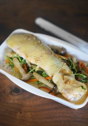＊10分で完成＊鮭の味噌チーズ丼弁当-レシピのメイン写真