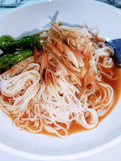 そうめん 簡単ゴマドレつゆ ミョウガ入り-レシピのメイン写真