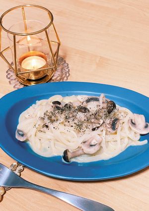 きのこのカルボナーラうどん-レシピのメイン写真