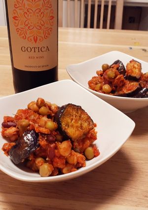 ワインに合う♪なすとビーンズのトマト煮-レシピのメイン写真
