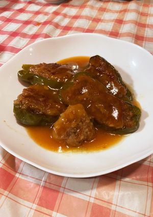 ピーマンの中華風肉詰め煮アンカケ-レシピのメイン写真