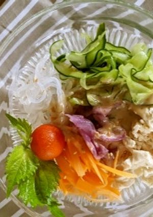 乾燥こんにゃくと夏野菜のサラダ-レシピのメイン写真