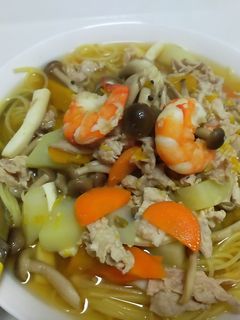 冷蔵庫の残り物で和風スープパスタ-レシピのメイン写真