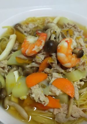 冷蔵庫の残り物で和風スープパスタ-レシピのメイン写真