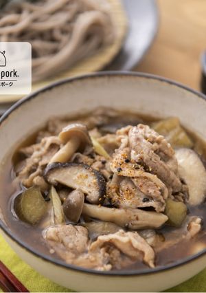 簡単！キノコで食物繊維！豚肉の肉そば-レシピのメイン写真