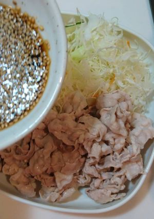 簡単！冷しゃぶ♪美味しい梅ごまぽんダレ♪-レシピのメイン写真