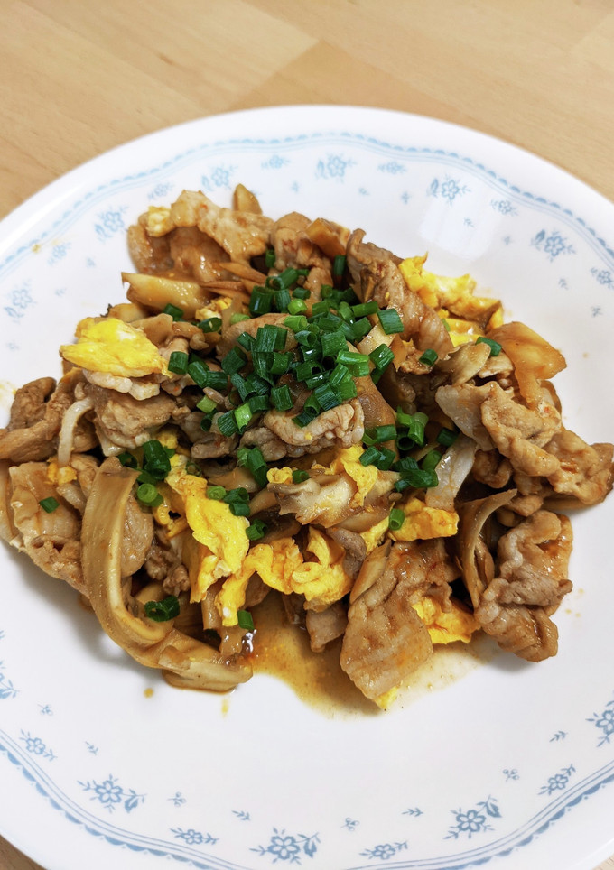 豚肉と舞茸と卵の炒め物-レシピのメイン写真