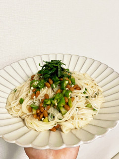 オクラと納豆のネバネバそうめん-レシピのメイン写真